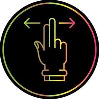 Two Fingers Horizontal Scroll Line Gradient Due Color Icon vector