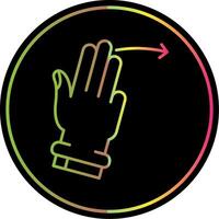 Three Fingers Right Line Gradient Due Color Icon vector