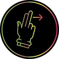 Two Fingers Right Line Gradient Due Color Icon vector