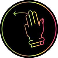 Three Fingers Left Line Gradient Due Color Icon vector