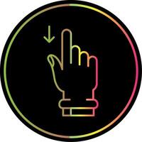 Swipe Down Line Gradient Due Color Icon vector