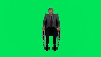 vieux américain homme dans fauteuil roulant de haute angle video