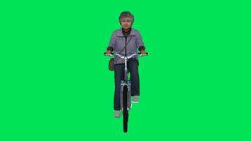 Old Thai woman riding a bike of all angles video