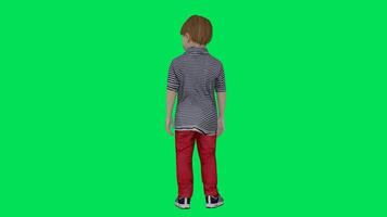 chico en jardín de infancia en pie desde espalda ángulo video