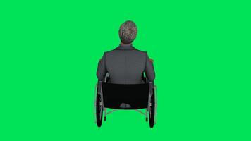 velho americano homem dentro cadeira de rodas a partir de Alto ângulo video