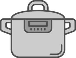 presión Horno línea lleno escala de grises icono vector