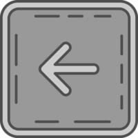 Left arrow Line Filled Greyscale Icon vector