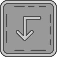 Turn down Line Filled Greyscale Icon vector