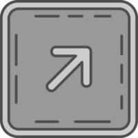 Up right arrow Line Filled Greyscale Icon vector