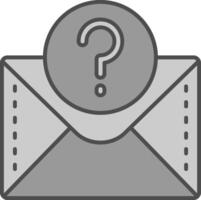 Question mark Line Filled Greyscale Icon vector