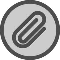 Paperclip 1 Line Filled Greyscale Icon vector