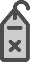 Delete tag Line Filled Greyscale Icon vector