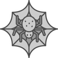 araña web línea lleno escala de grises icono vector