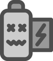 Battery dead Line Filled Greyscale Icon vector