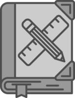 Art book Line Filled Greyscale Icon vector