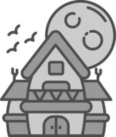 Haunted house Line Filled Greyscale Icon vector