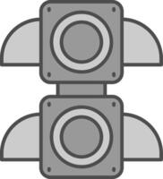 Traffic light Line Filled Greyscale Icon vector