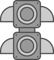 Traffic light Line Filled Greyscale Icon vector