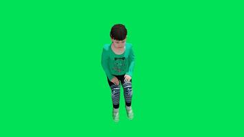branco menina olhando voltado para voltado para acima dentro uma sentado posição a partir de a superior ângulo video