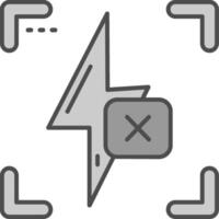 Flash off Line Filled Greyscale Icon vector