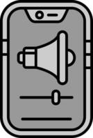 volumen controlar línea lleno escala de grises icono vector