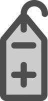 Add tag Line Filled Greyscale Icon vector