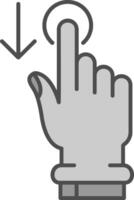 Tap and Move Down Line Filled Greyscale Icon vector