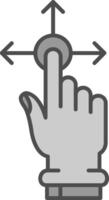 Hold and Move Line Filled Greyscale Icon vector