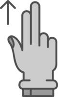 Two Fingers Up Line Filled Greyscale Icon vector