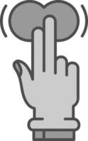 Two Fingers Tap and Hold Line Filled Greyscale Icon vector