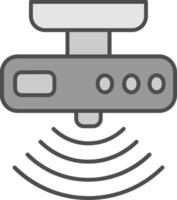 movimiento sensor línea lleno escala de grises icono vector