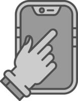 Touch Device Line Filled Greyscale Icon vector