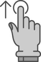 Tap and Move Up Line Filled Greyscale Icon vector