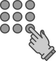 Password Lock Line Filled Greyscale Icon vector