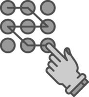 Pattern lock Line Filled Greyscale Icon vector