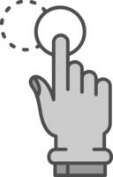 Tap and Move Line Filled Greyscale Icon vector
