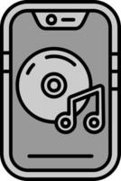 Music player Line Filled Greyscale Icon vector