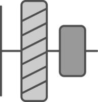 Vertical alignment Line Filled Greyscale Icon vector