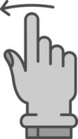 Swipe Left Line Filled Greyscale Icon vector