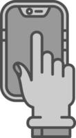 Touch Device Line Filled Greyscale Icon vector