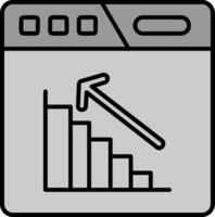 Bar chart Line Filled Greyscale Icon vector