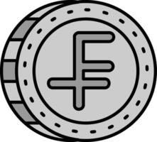 Swiss franc Line Filled Greyscale Icon vector