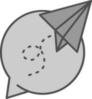 Paper plane Line Filled Greyscale Icon vector