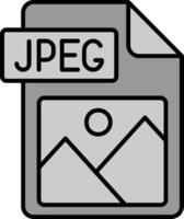 jpg archivo formato línea lleno escala de grises icono vector