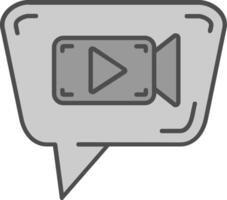 Video chat Line Filled Greyscale Icon vector