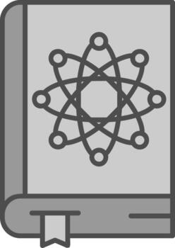 Physics book Line Filled Greyscale Icon vector