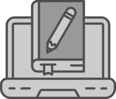 Online learning Line Filled Greyscale Icon vector