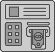 Atm machine Line Filled Greyscale Icon vector