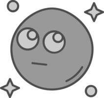 Rolling eyes Line Filled Greyscale Icon vector