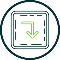 Turn down Line Circle Icon vector